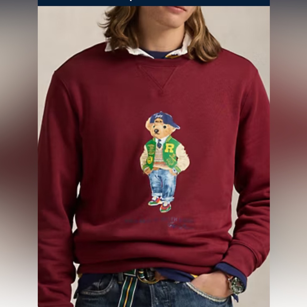 Polo Bear Ralph Lauren red Xl crew sweatshirt